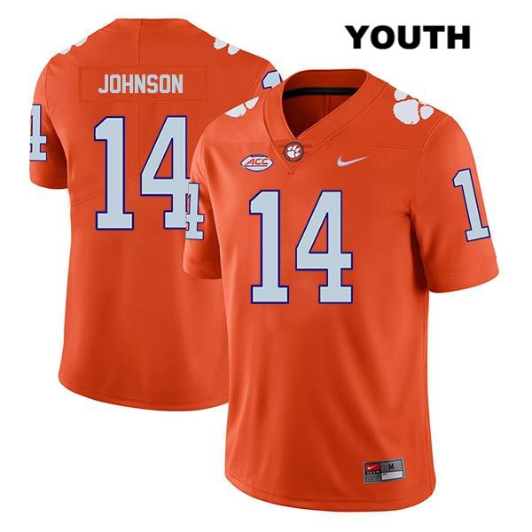 Youth Clemson Tigers #14 Denzel Johnson Stitched Orange Legend Authentic Nike NCAA College Football Jersey MEV1246SX